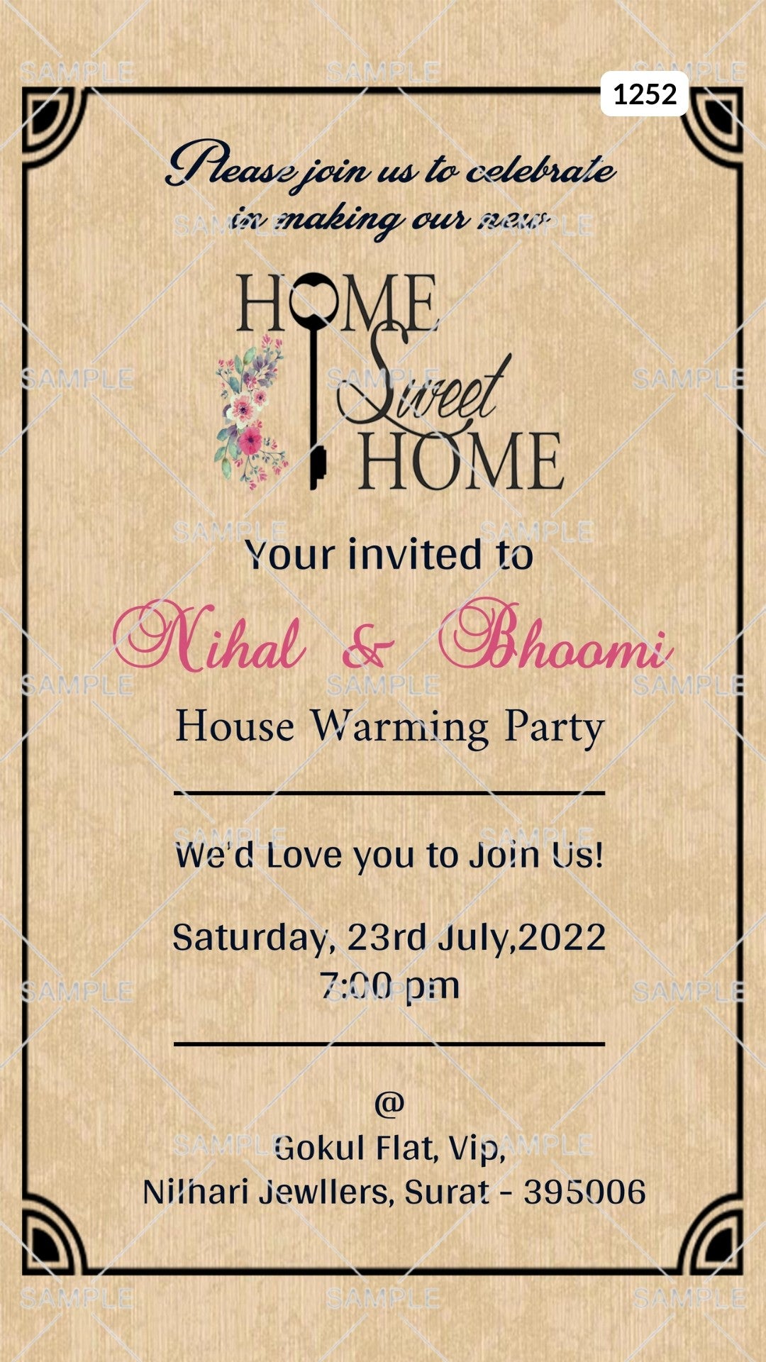House Warming ceremony invitation card Canva Editable Template in engl ...