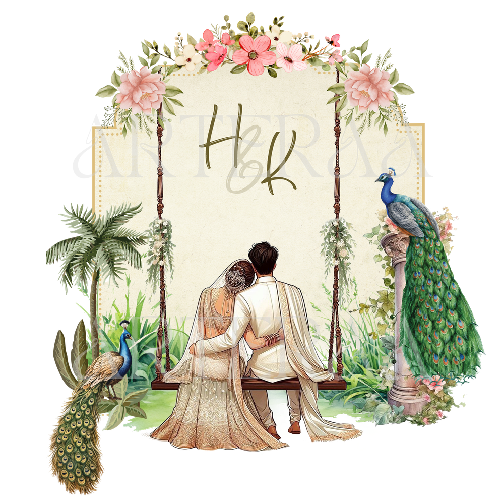 HK Wedding Logo PNG | Couple Initials Monogram | H & K Wedding Emblem |  Bride Groom Logo | Digital Invitation Design – Arteraa