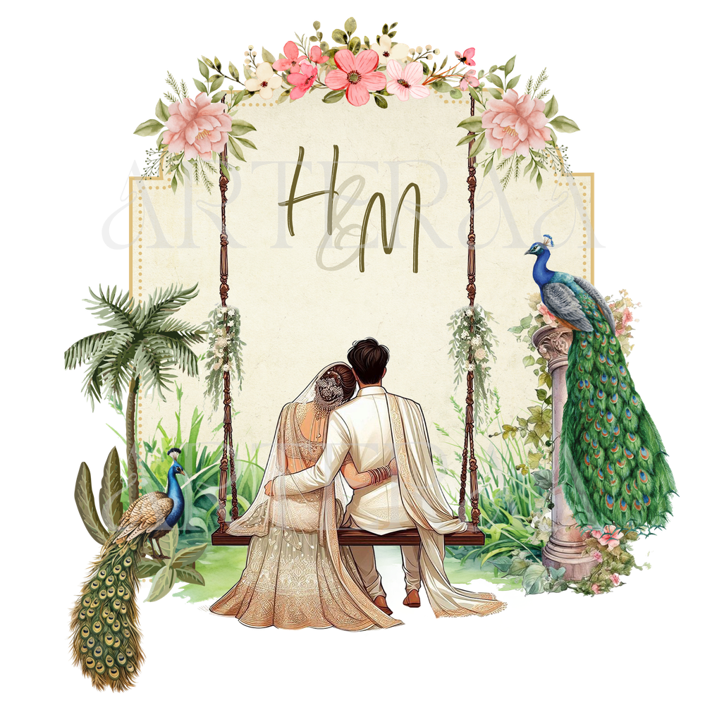 HM Wedding Logo PNG | Couple Initials Monogram | H & M Wedding Emblem |  Bride Groom Logo | Digital Invitation Design – Arteraa