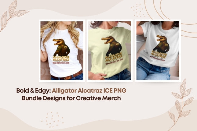 Bold & Edgy: Alligator Alcatraz ICE PNG Bundle Designs for Creative Merch 🐊❄️