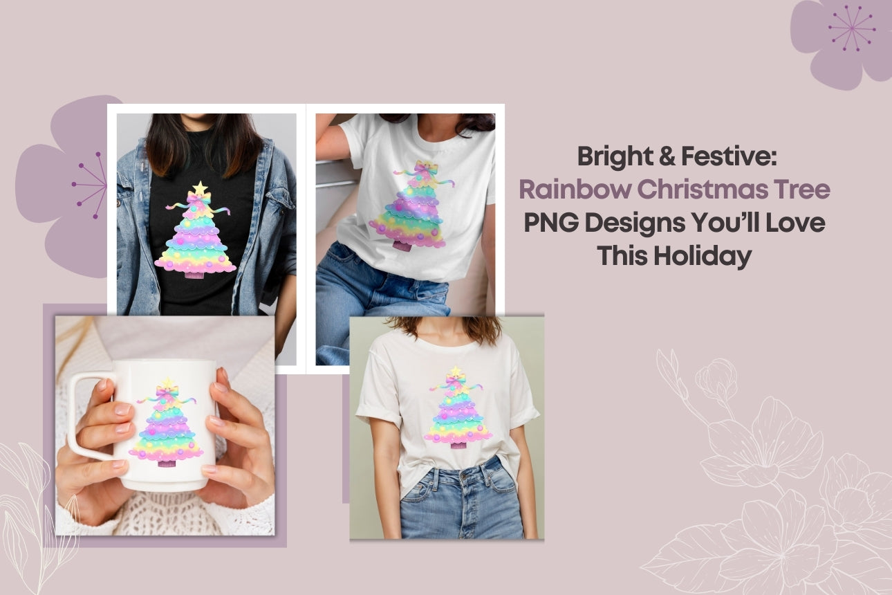 Bright & Festive: Rainbow Christmas Tree PNG Designs You’ll Love This Holiday 🌈🎄