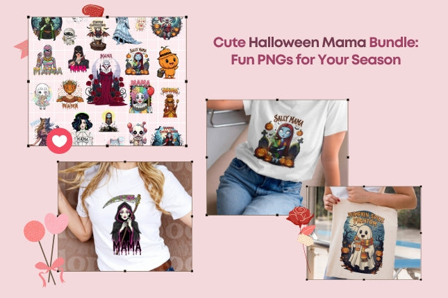Cute Halloween Mama Bundle: Fun PNGs for Your Season 🎃✨