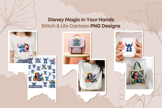 Disney Magic in Your Hands Stitch & Lilo Cartoon PNG Designs ✨