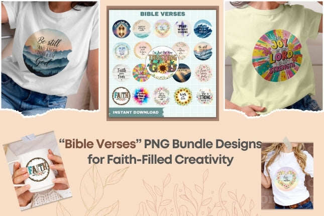Inspire with Style: Bible Verses PNG Bundle Designs for Faith-Filled Creativity ✝️✨