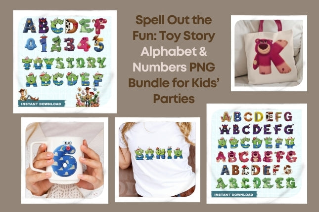 Spell Out the Fun: Toy Story Alphabet & Numbers PNG Bundle for Kids’ Parties 🎉⭐