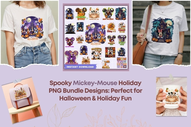 Spooky Mickey-Mouse Holiday PNG Bundle Designs: Perfect for Halloween & Holiday Fun 🎃✨