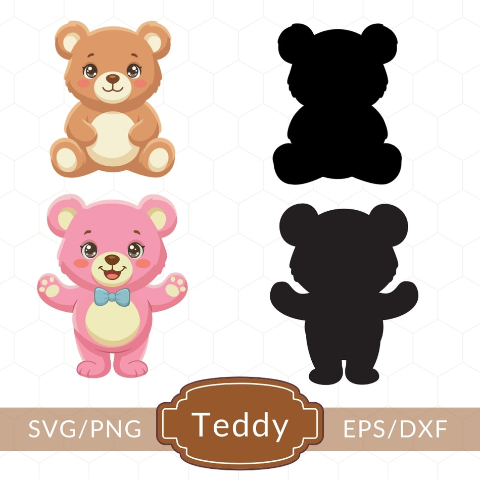 Cute Teddy Bear PNG, Cartoon Bear Sublimation Design, Baby Bear Clipart for T Shirt Print, Nursery Animal Graphic, Instant Download A 1096