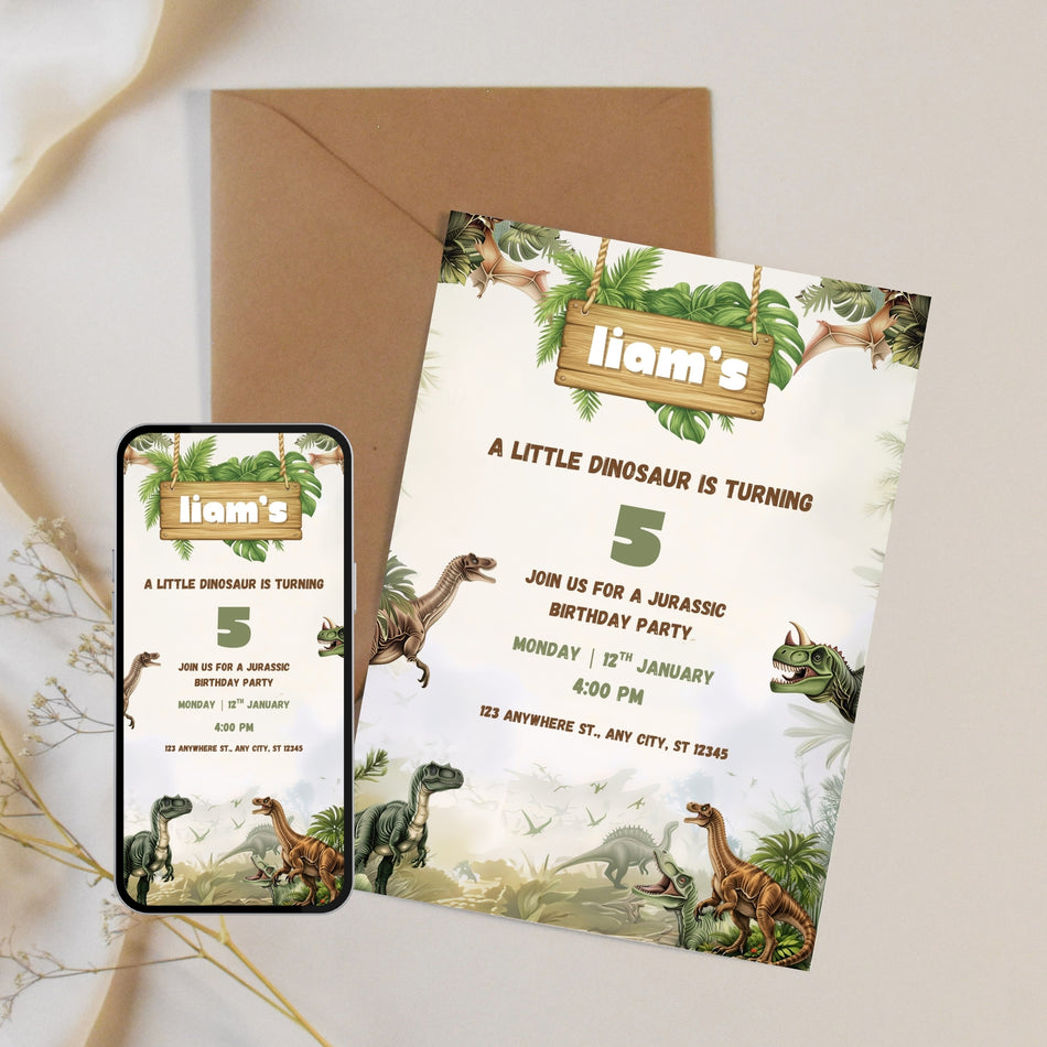 Dinosaur Birthday Invitation Editable Kids Dino Party Invite Printable Dinosaur Birthday Card Instant Download Jurassic Theme Invite A 1152
