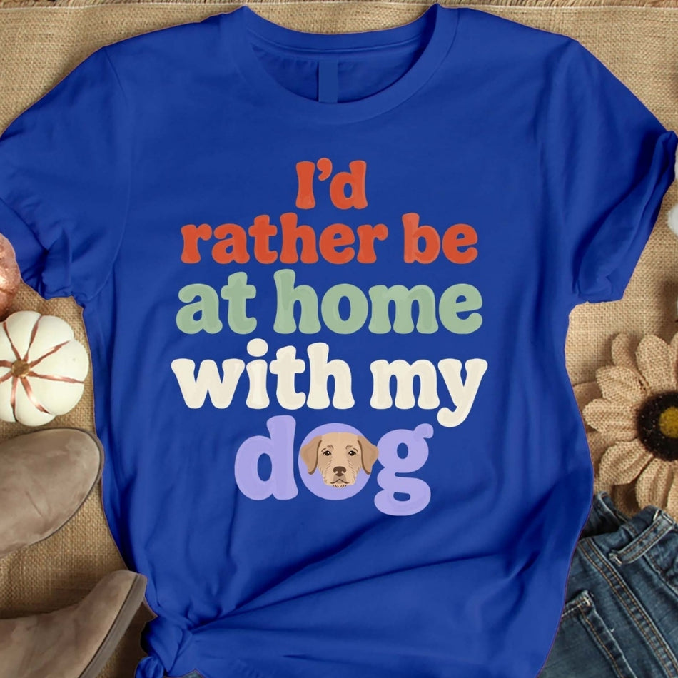 I’d Rather Be Home With My Dog PNG, Funny Dog Mom Shirt Design, Retro Puppy Lover Sublimation Print, Pet Lover SVG, Cute Dog Quote Design A1619
