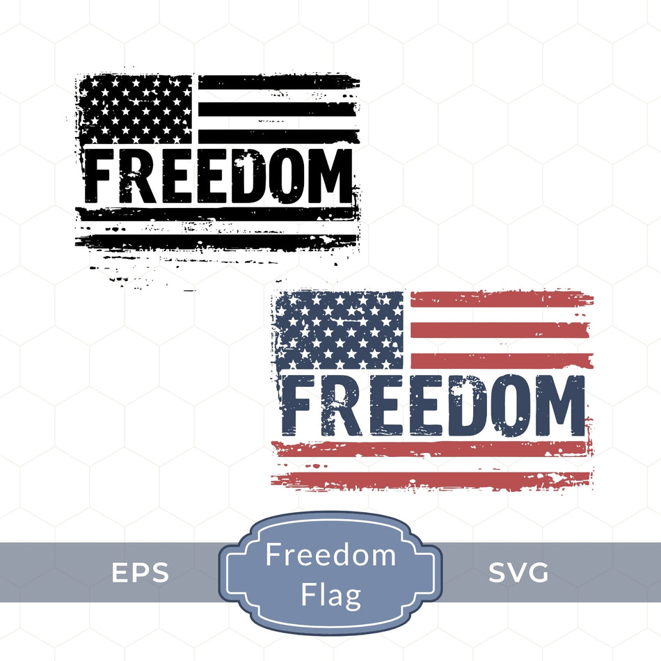 USA Freedom Flag Graphic | Grunge American Flag Design | Patriotic Digital Download | SVG, PNG Files | 4th of July Decor A 1257