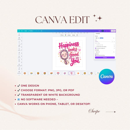 Canva design software interface with a design project on screen