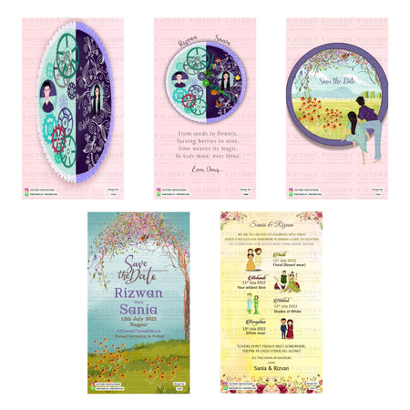 Save the Date Invitation Template, Editable Digital Couple Invite, Printable Special Occasion Ceremony Bundle, Personalizable Cultural Event Design   