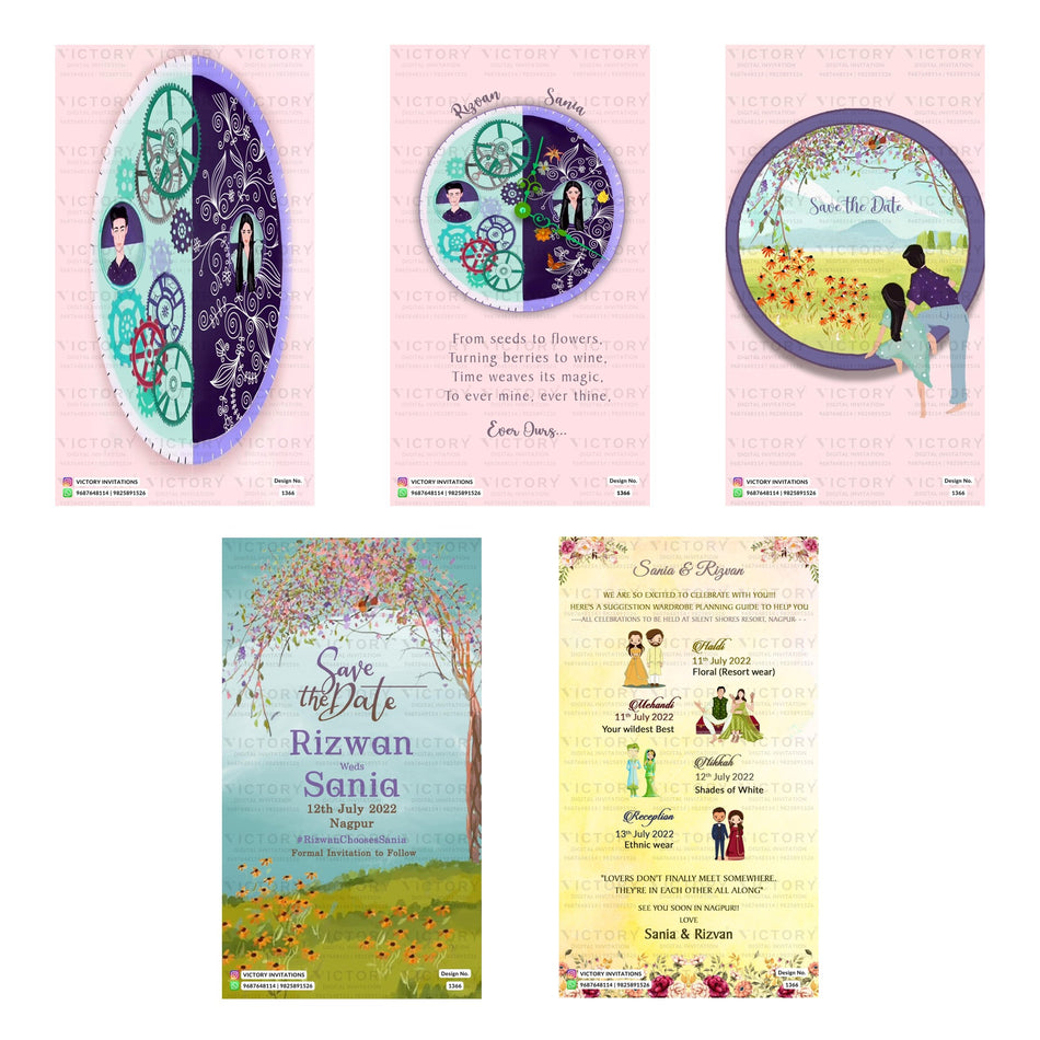 Save the Date Invitation Template, Editable Digital Couple Invite, Printable Special Occasion Ceremony Bundle, Personalizable Cultural Event Design   