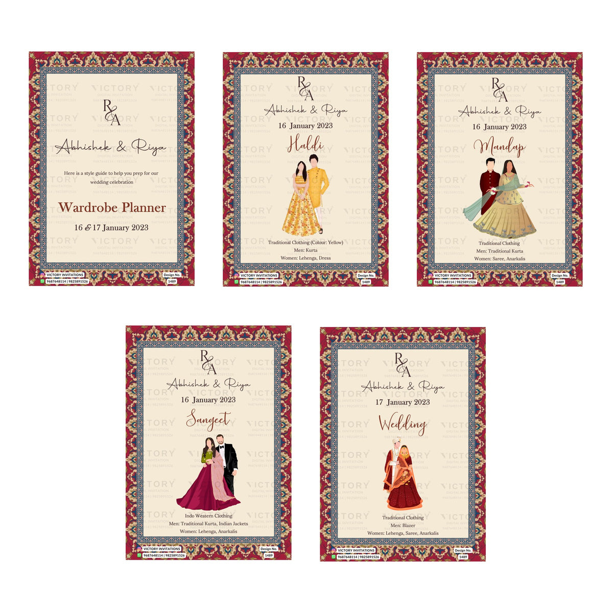 Wardrobe Planner Invitation Template, Editable Digital Wedding Planner Invite, Printable Indian Marriage Ceremony Bundle, Personalizable Cultural Event Design   