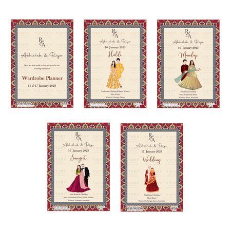 Wardrobe Planner Invitation Template, Editable Digital Wedding Planner Invite, Printable Indian Marriage Ceremony Bundle, Personalizable Cultural Event Design   