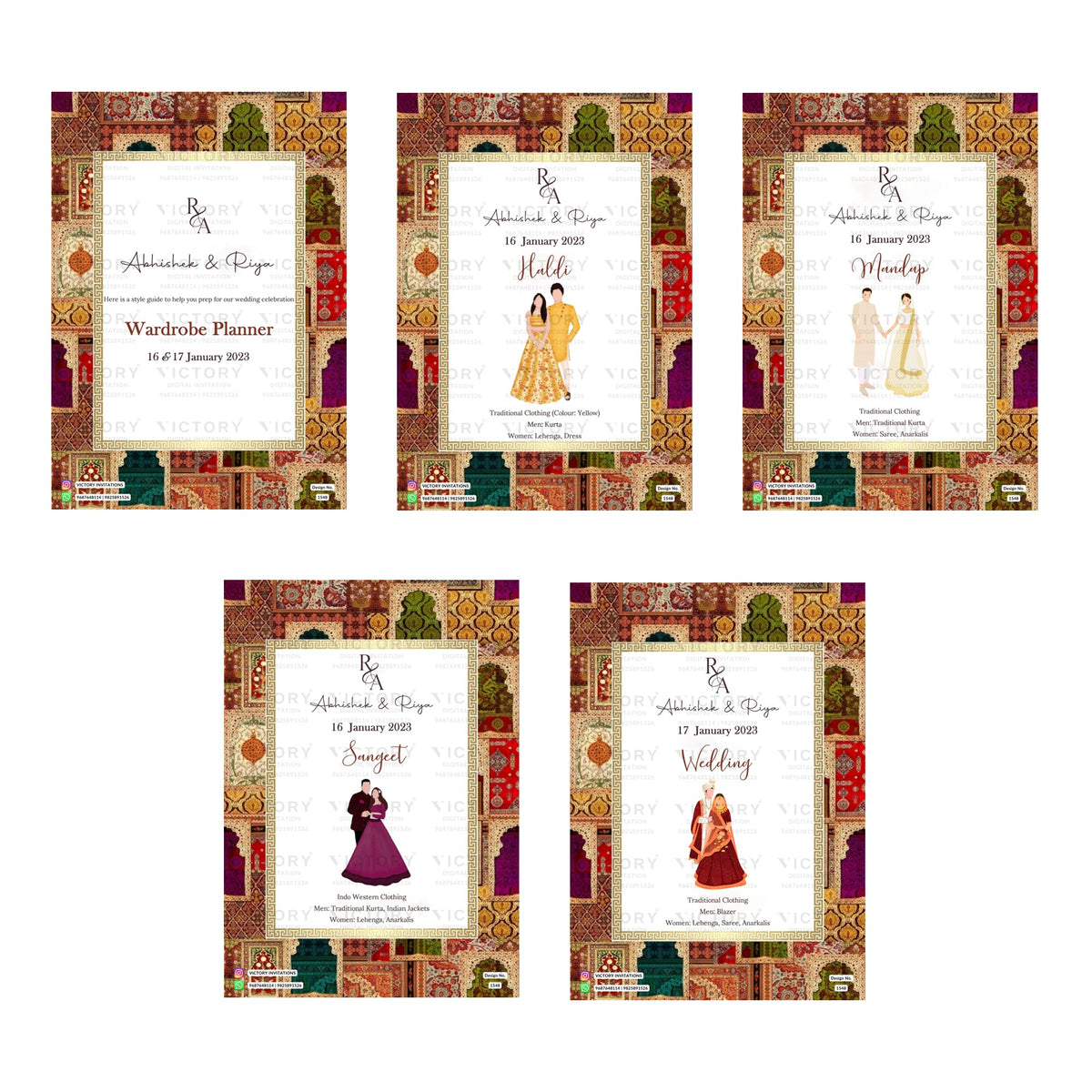 Wardrobe Planner Invitation Template, Editable Digital Wedding Planner Invite, Printable Indian Marriage Ceremony Bundle, Personalizable Cultural Event Design   