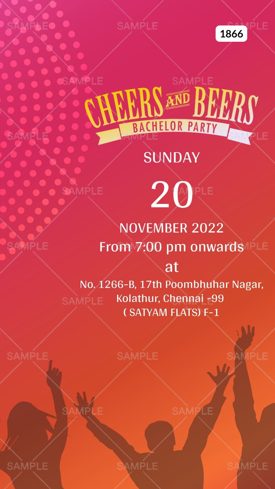 Bachelor Party invitation card Canva Editable Template in english language with people as minimalistic theme design 1866