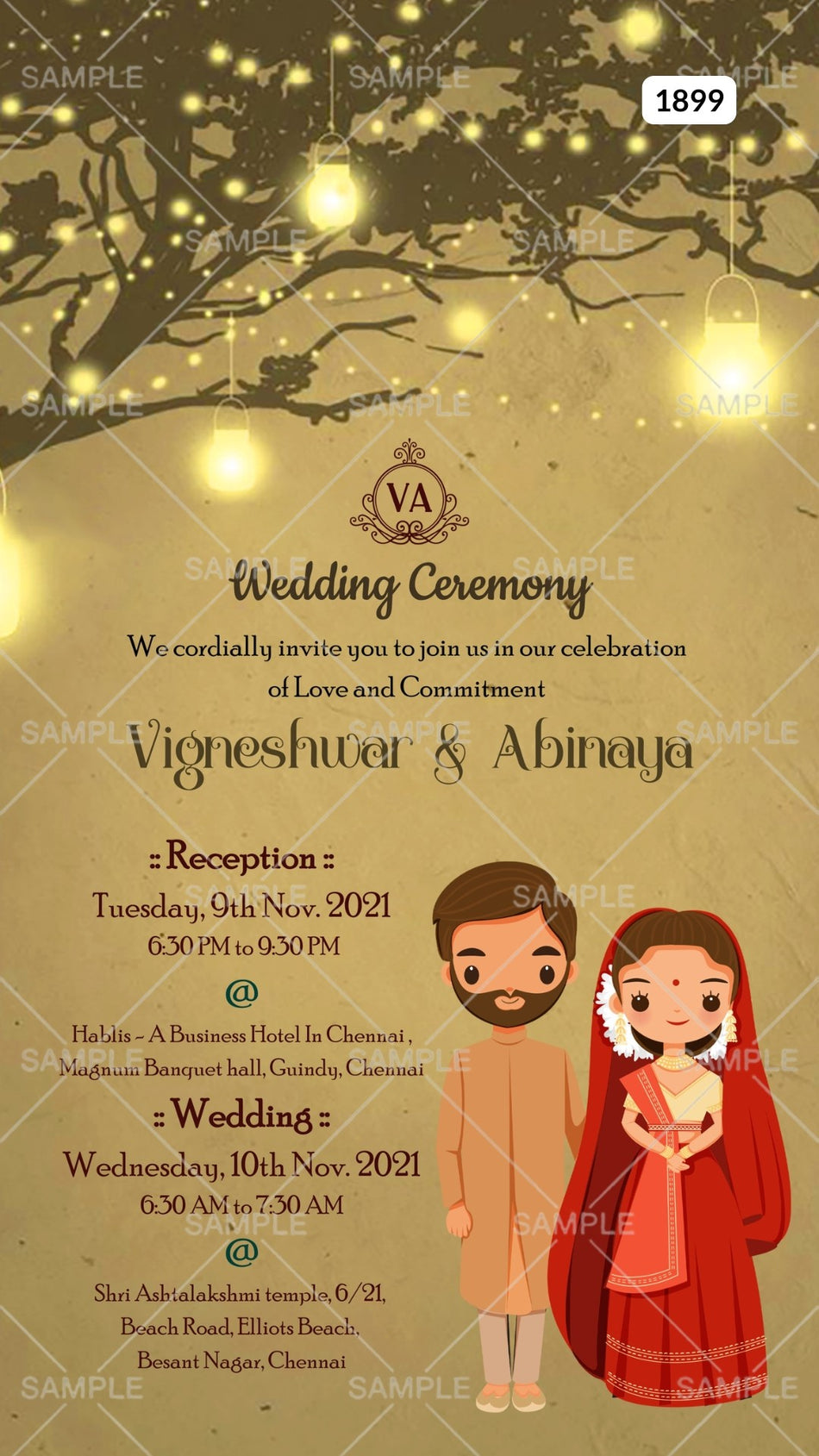 Choora ceremony invitation card Canva Editable Template in english language with flowers as floral theme design 1889