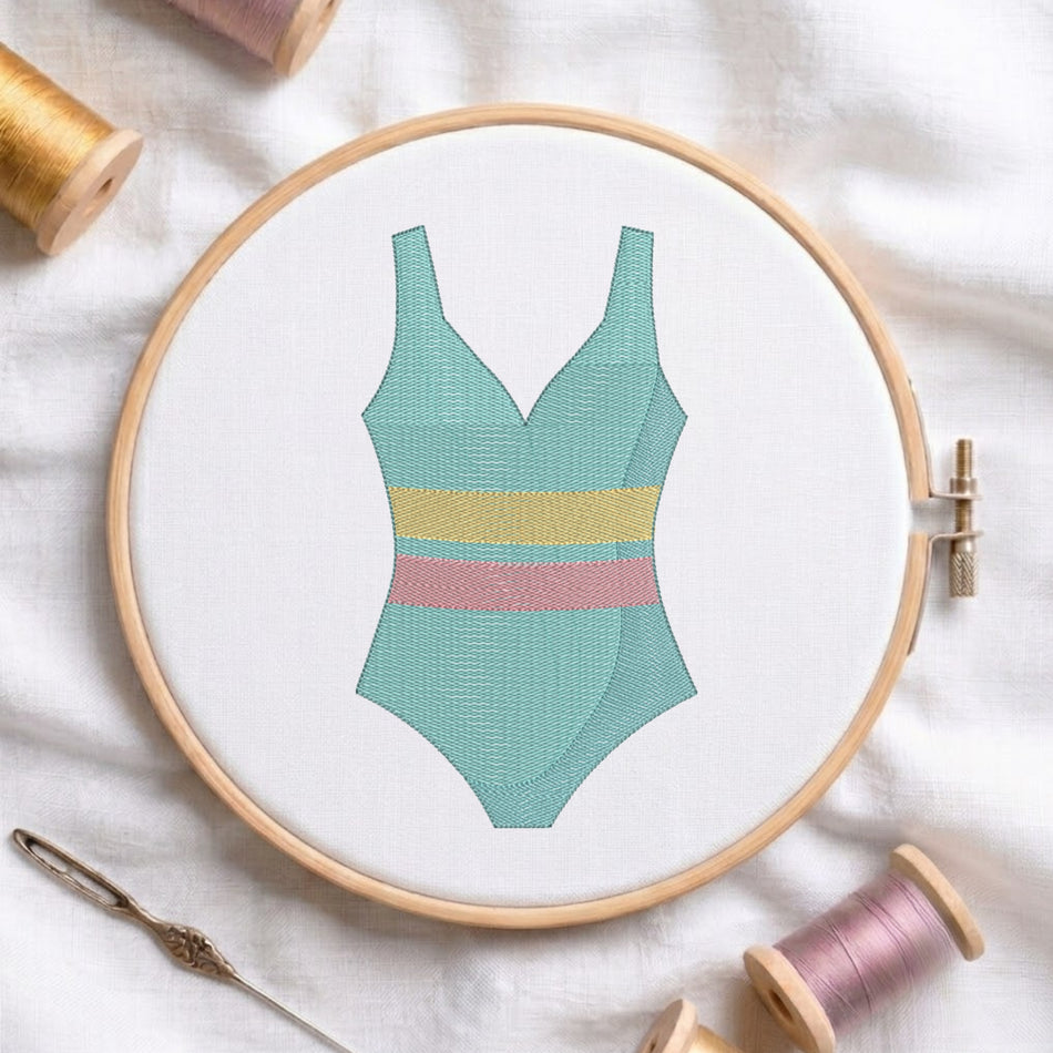 Swimsuit Machine Embroidery Design ED 482.11