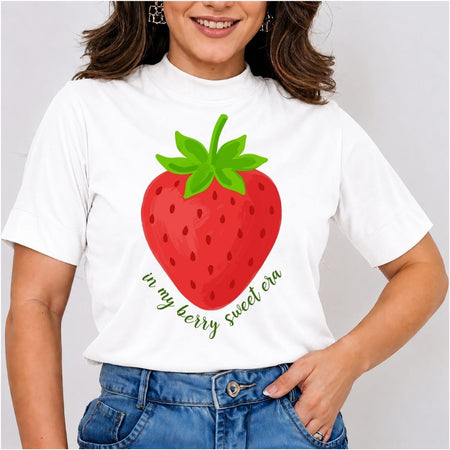 In My Berry Sweet Era SVG PNG, Cute Red Strawberry Clipart, Sweet Fruit Quote Sublimation Graphic File