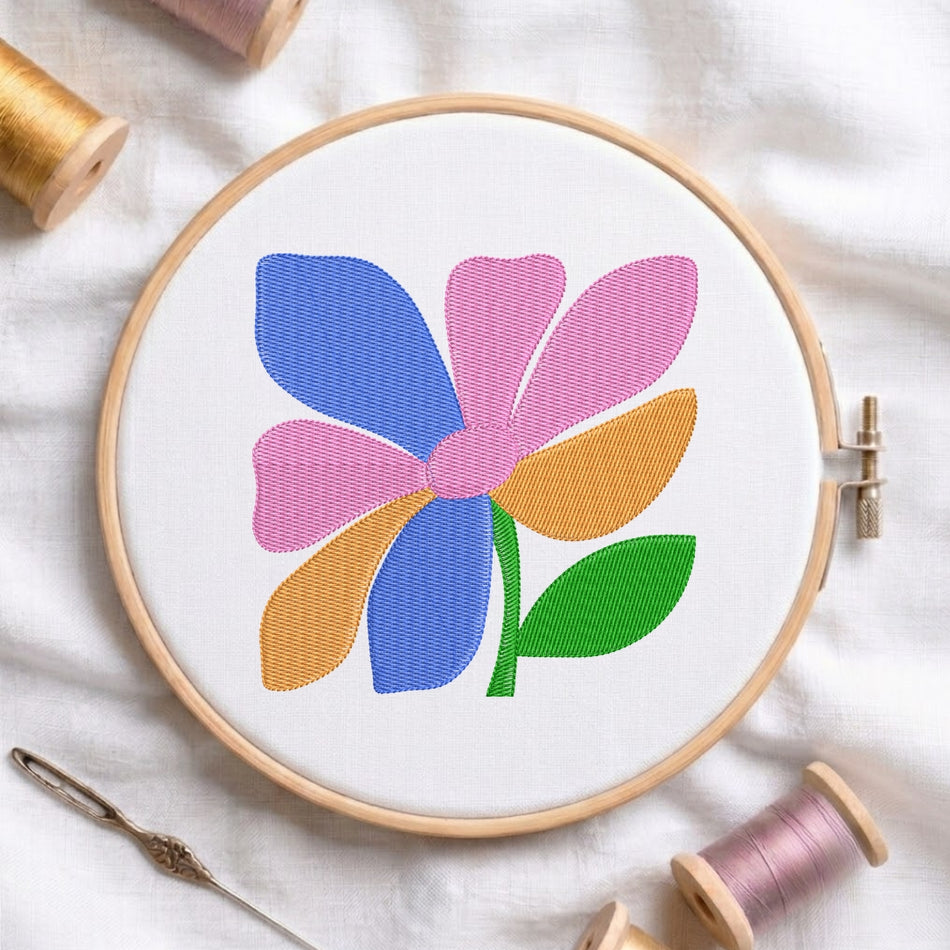 Retro Abstract Flower Machine Embroidery Design - ED 319