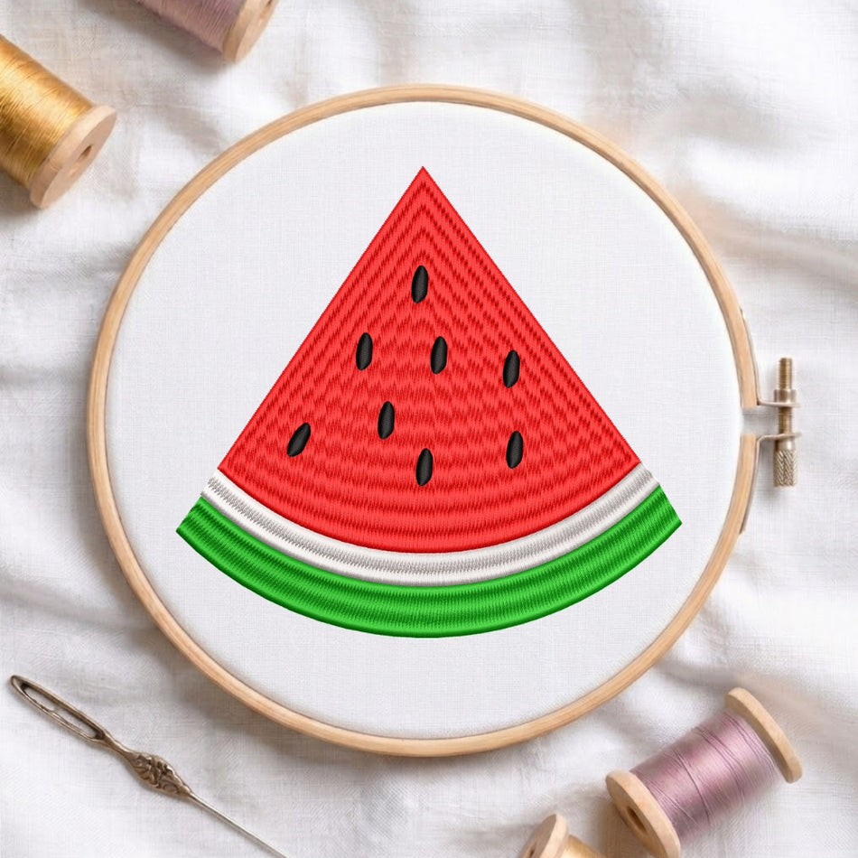 Vibrant Watermelon Slice Machine Embroidery Design - ED 324