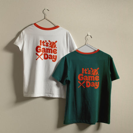 Retro Baseball Game Day Ringer Tee PNG | Vintage Sports T-Shirt Graphic