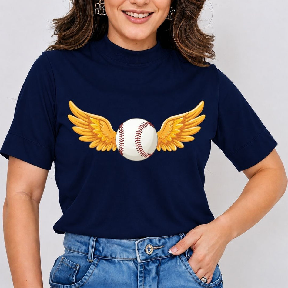 Golden Wings Baseball PNG - Game Day Sublimation Tee - A 1706
