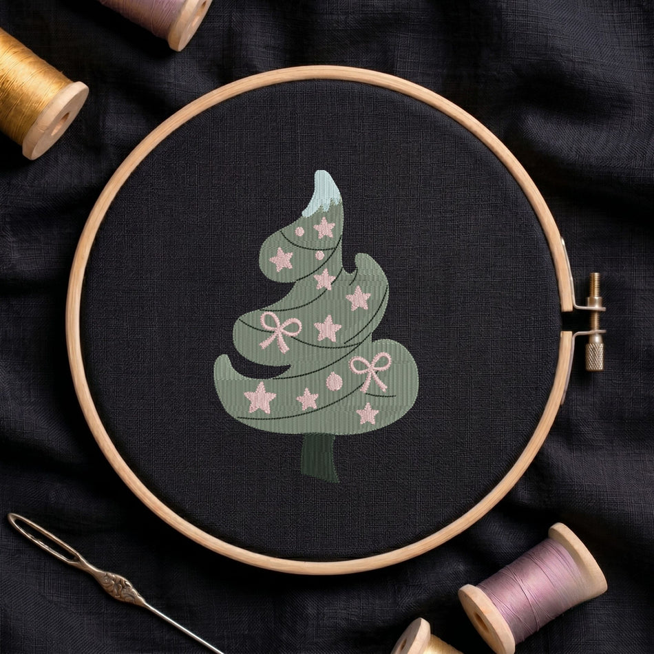 Christmas Tree Machine Embroidery Design ED 560.3
