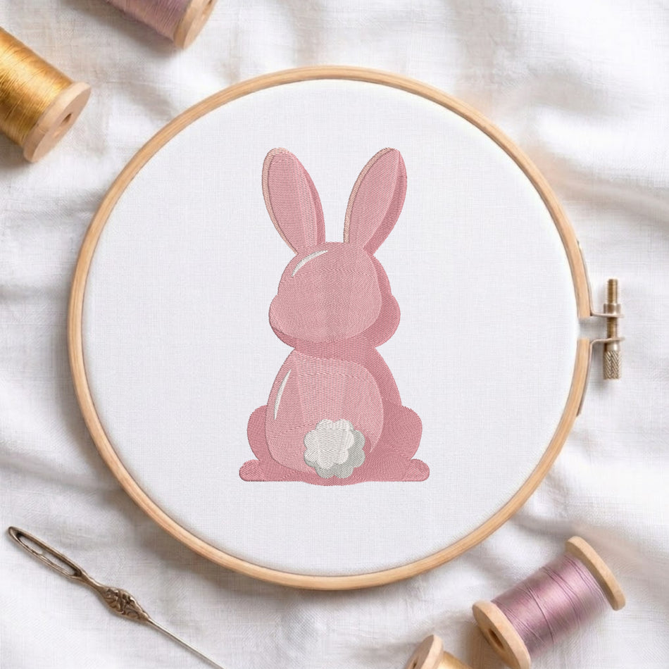 Bunny Back View Machine Embroidery Design ED 522
