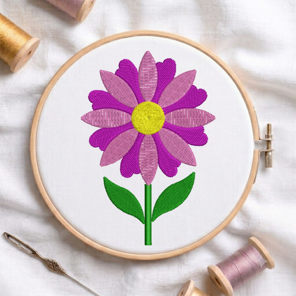 Charming Purple and Lavender Petal Flower Machine Embroidery Design ED 154