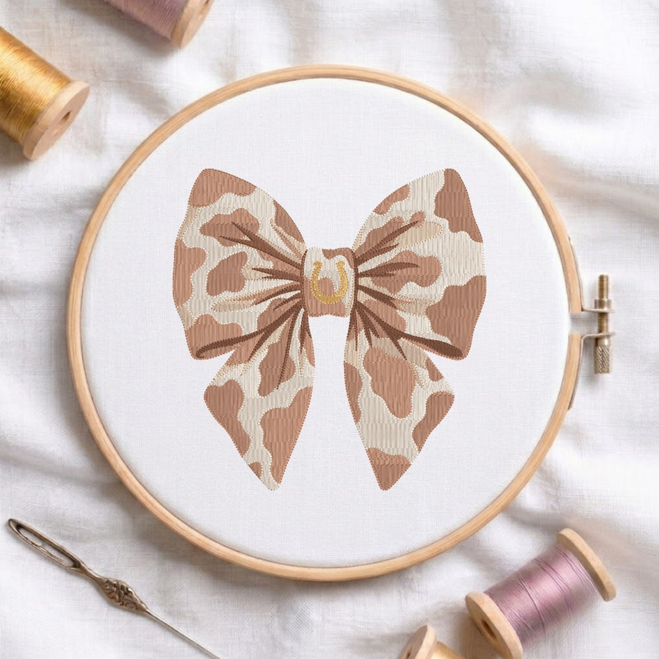 Camouflage Bow Embroidery Design in Hoop | Handmade Stitch Pattern for Machine Embroidery | Premium Digital File