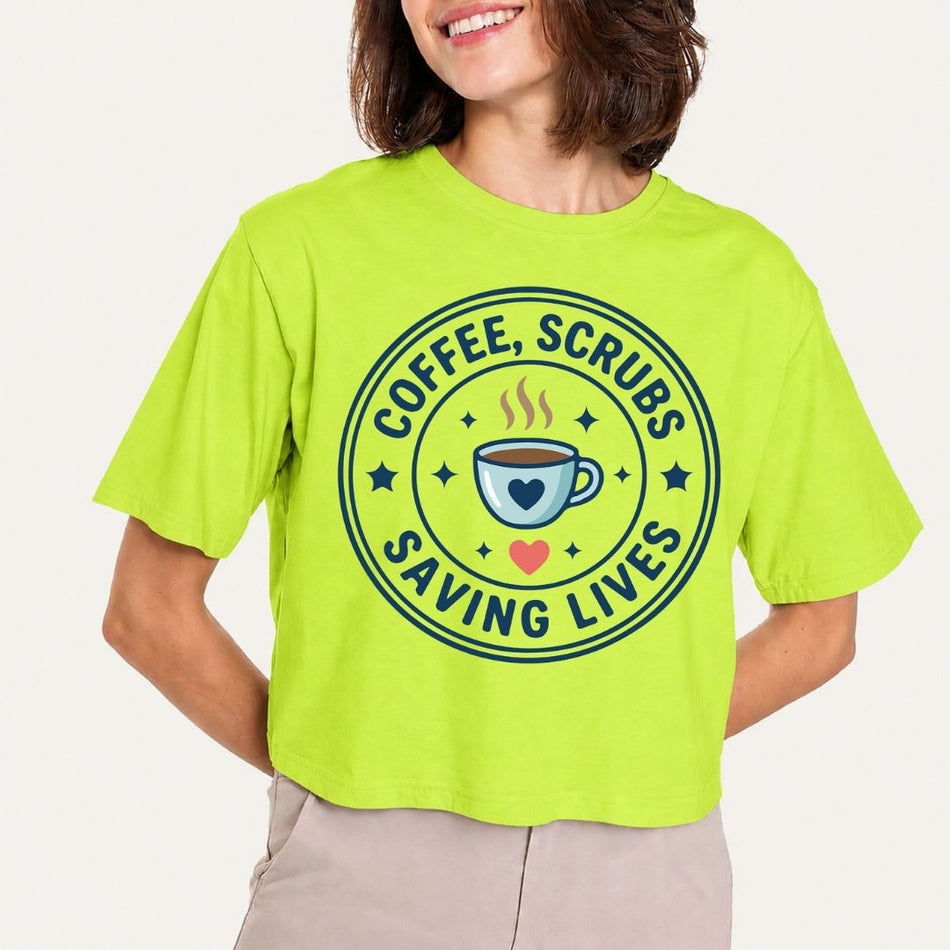 Coffee Scrubs Saving Lives PNG - Nurse Coffee Badge Shirt A 1841