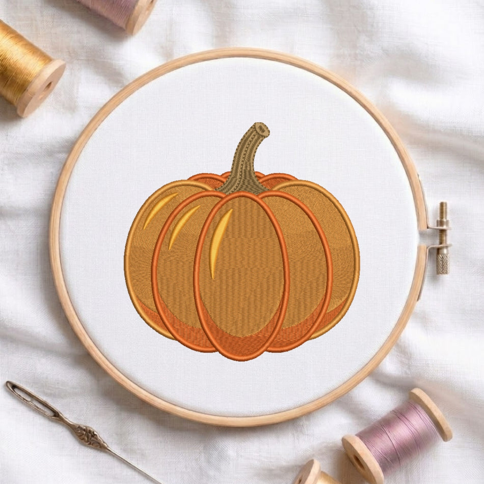Elegant Autumn Pumpkin Machine Embroidery Design - ED 315