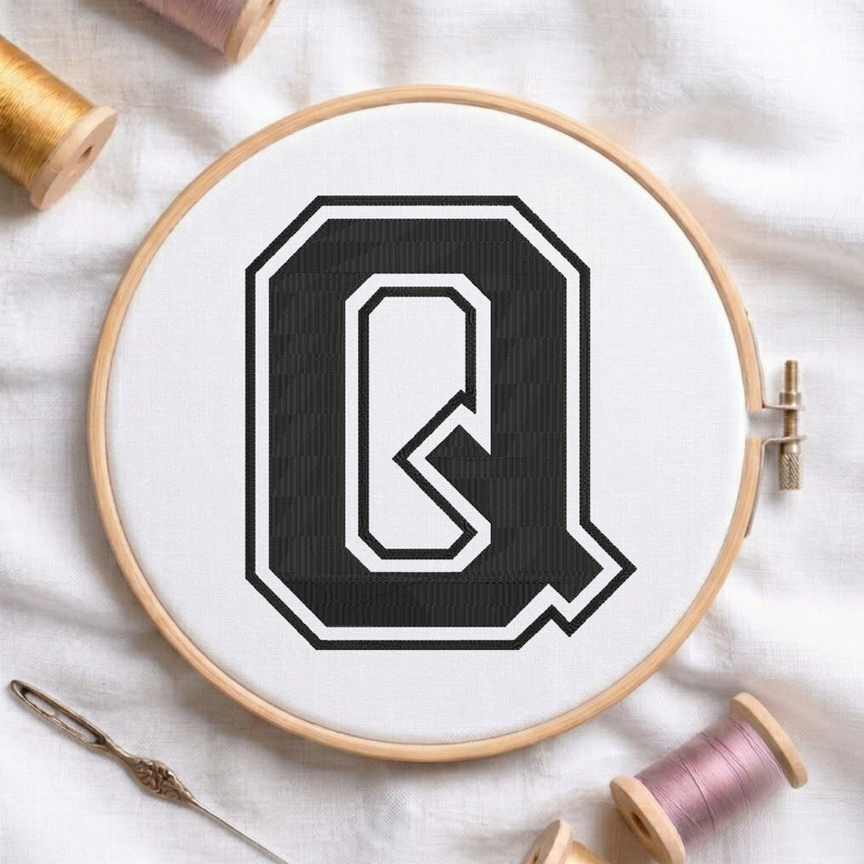 Varsity alphabet Machine Embroidery Design ED 373.17