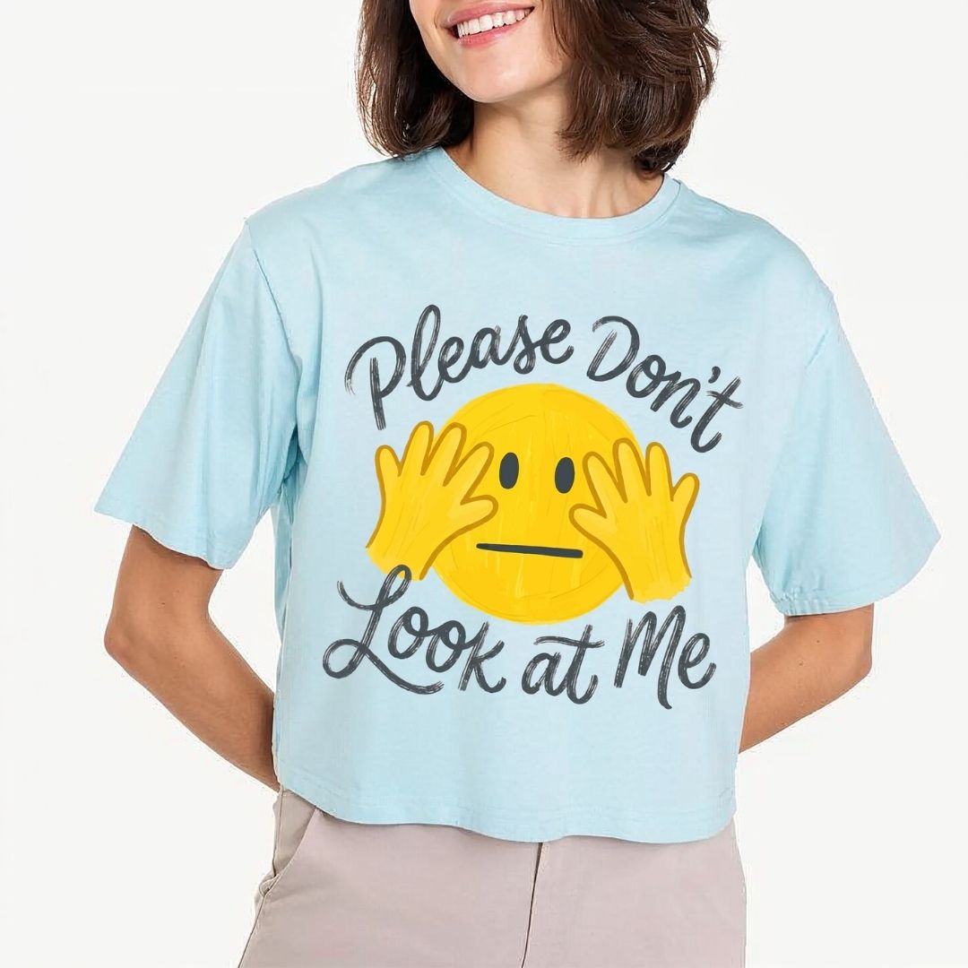 Please Dont Look At Me SVG PNG, Funny Introvert Clipart, Shy Emoji Sublimation Graphic File