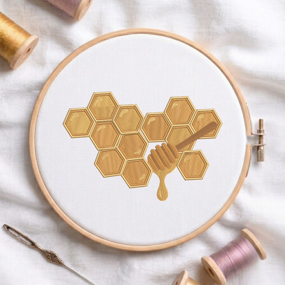 Honey Dipper Machine Embroidery Design ED 483.7