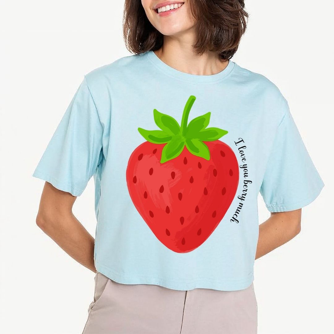 I Love You Berry Much SVG PNG, Cute Strawberry Clipart, Sweet Fruit Pun Sublimation Graphic File