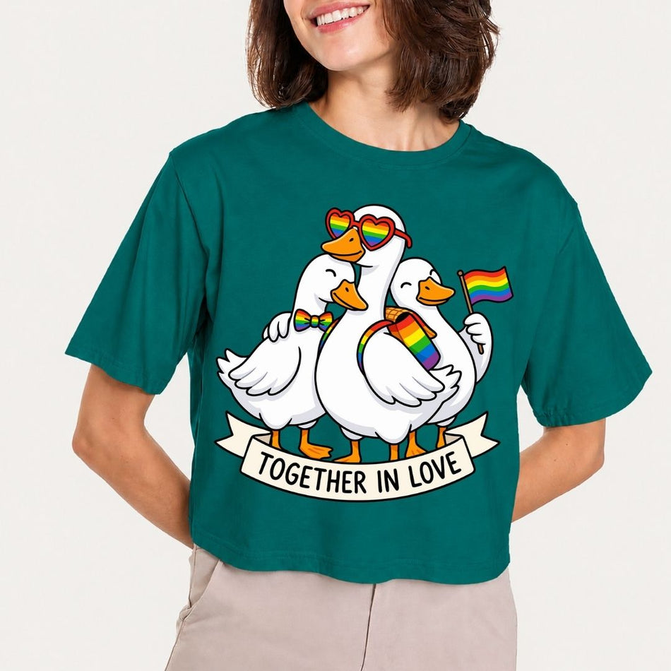 Together in Love PNG - Funny Cute Goose Pride Shirt Design A 1660