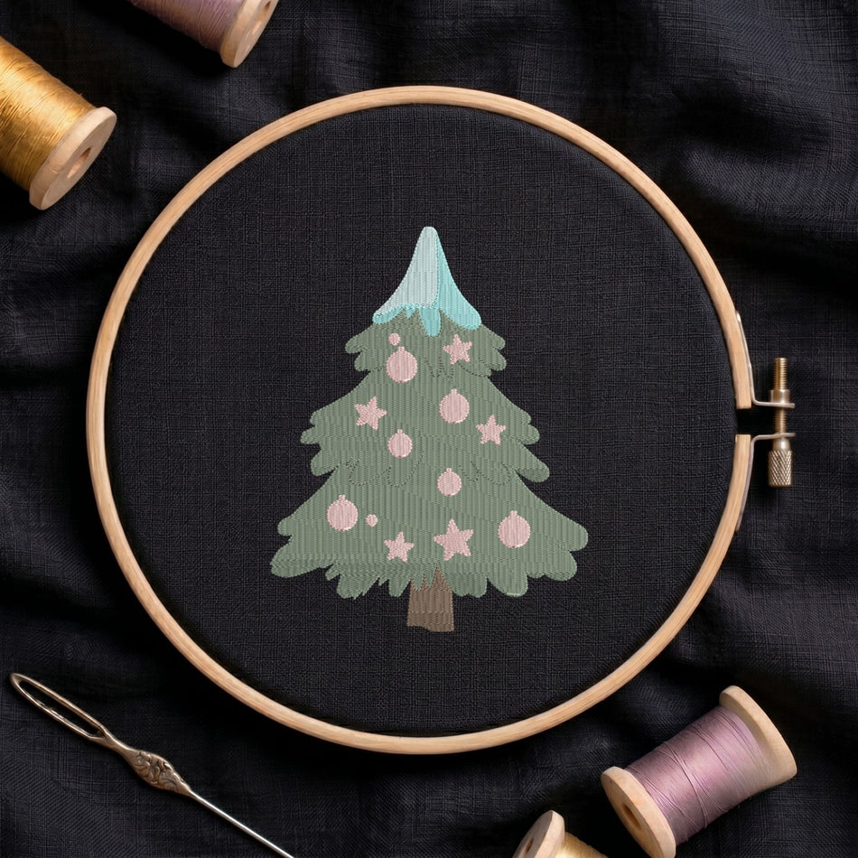 Christmas Tree Machine Embroidery Design ED 560.4