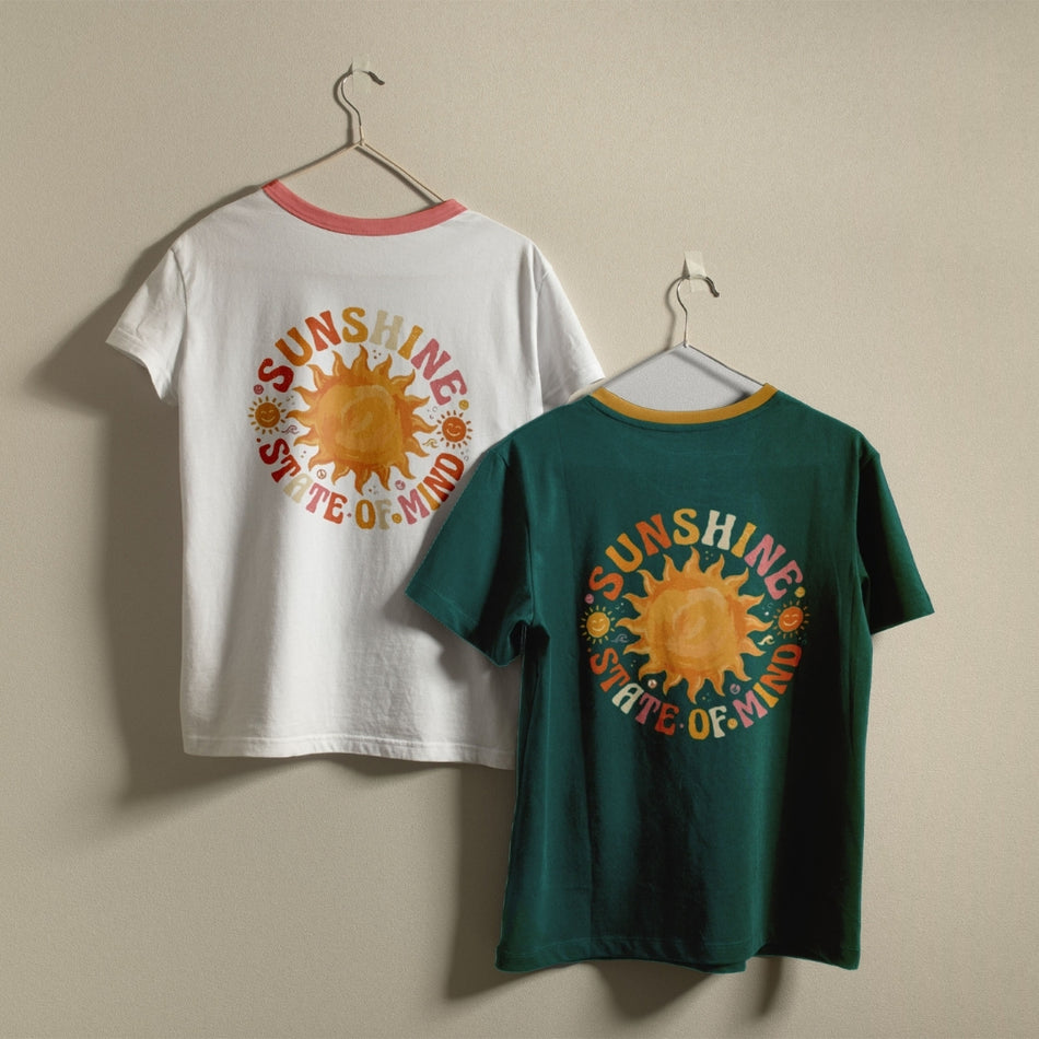 Retro Sunshine State of Mind PNG | Vintage Sun Boho Ringer Tee Sublimation