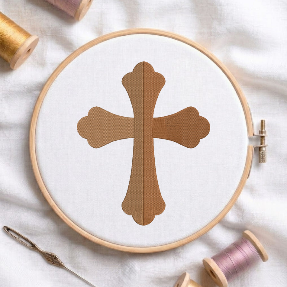 Christian Cross Machine Embroidery Design ED 496.21