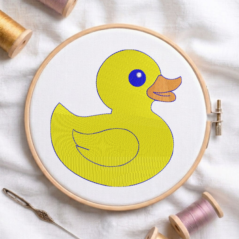 Classic Yellow Rubber Duck Machine Embroidery Design ED 209