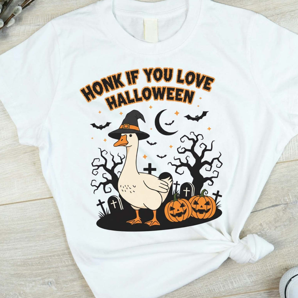 Honk If You Love Halloween PNG | Funny Goose Sublimation | Spooky Clipart | Instant Download - C176