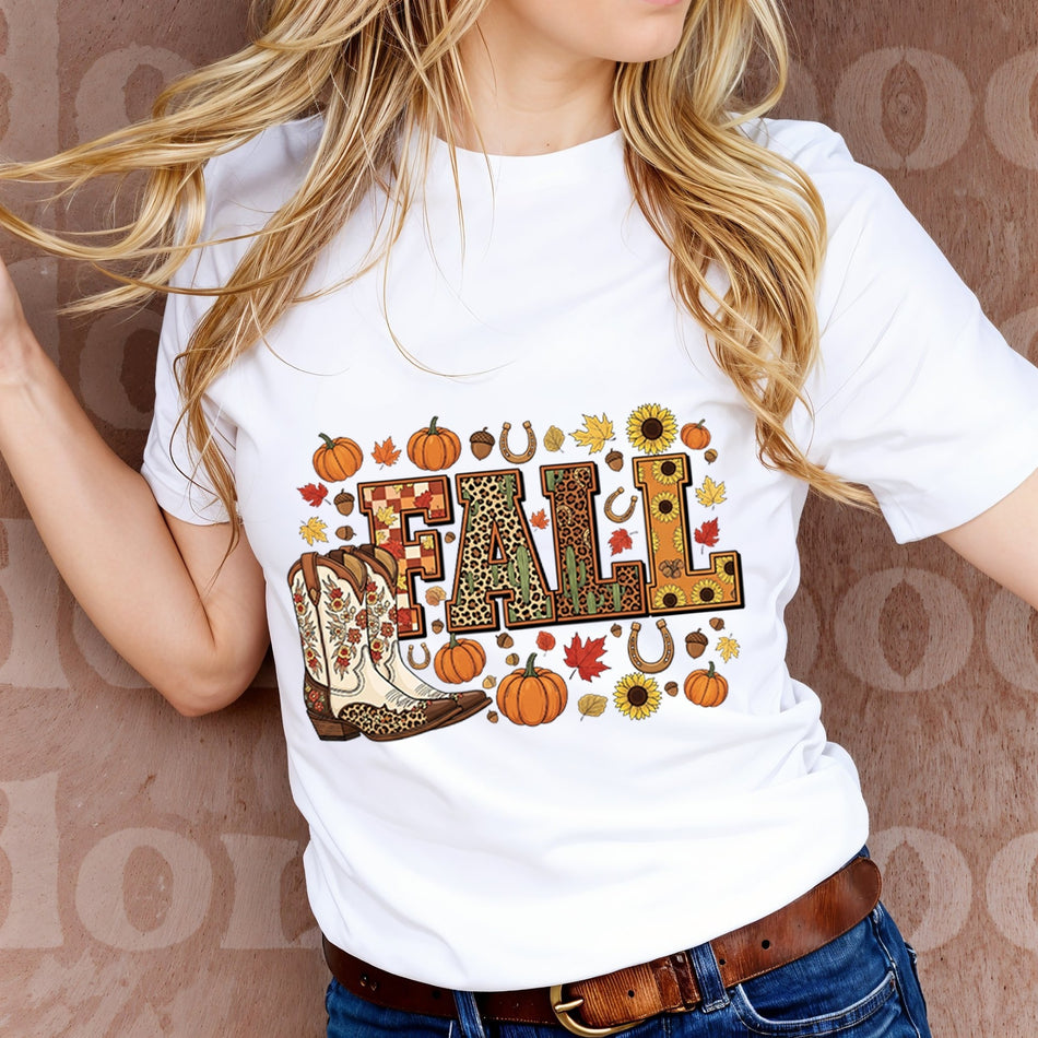 Western Fall PNG | Autumn Sublimation Design | Leopard & Plaid Fall Clipart | Instant Download - C145
