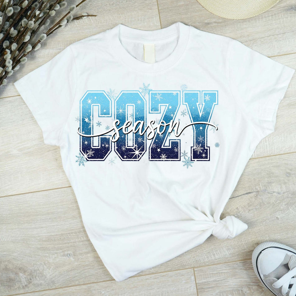 Cozy Season PNG | Winter Sublimation Design | Snowflake Clipart | Instant Download - C167