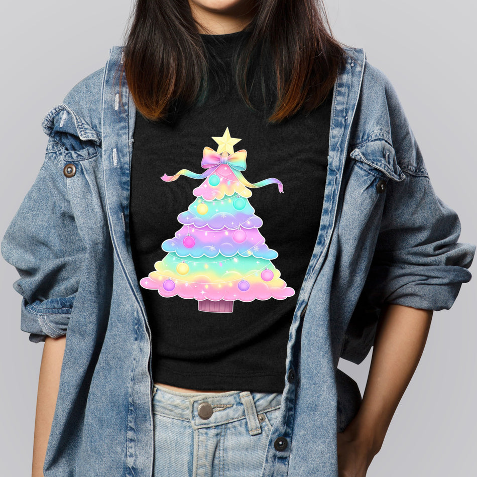 Rainbow Christmas Tree PNG | Pastel Holiday Sublimation Design | Cute Christmas Clipart | Instant Download - C80