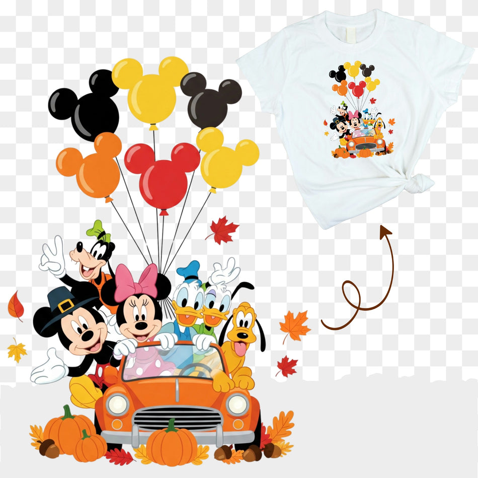 Mickey & Friends Fall PNG | Disney Thanksgiving Sublimation Design | Autumn Clipart | Instant Download - C137