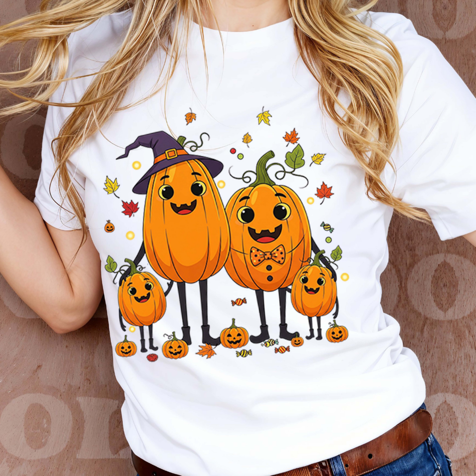 Halloween Pumpkin Family PNG | Spooky Season Sublimation Design | Cute Fall Clipart | Instant Download - C105
