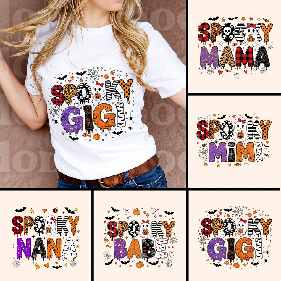 Spooky Family PNG Bundle | 5 Halloween Sublimation Designs | Spooky Mama, Gigi & Nana | Instant Download - C107